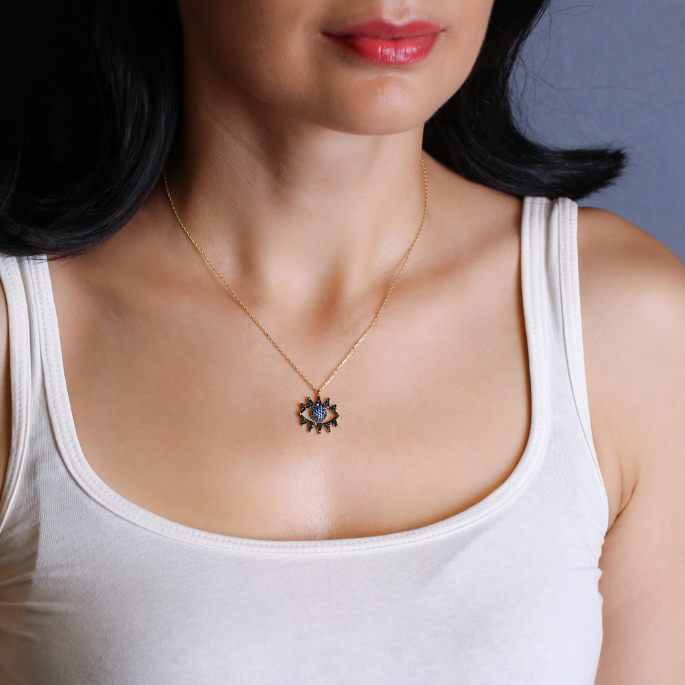 Evil Eye Charm Pendant Wholesale Handmade Turkish 925 Silver Sterling Jewelry For Women