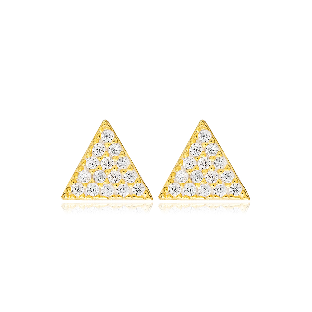 Triangle Sterling Silver Stud Earring Wholesale Handcrafted Silver Earring
