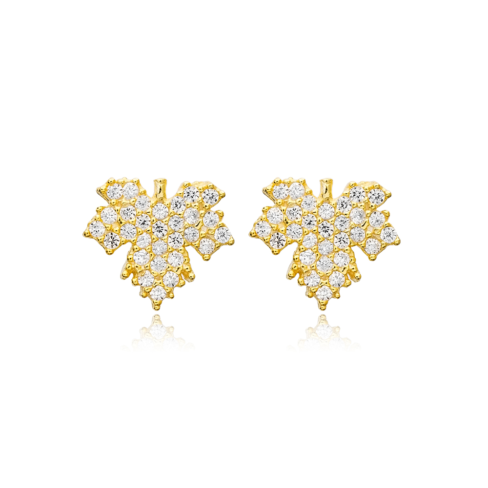 Leaf Stud Earring Wholesale Handcrafted Sterling Silver Earring