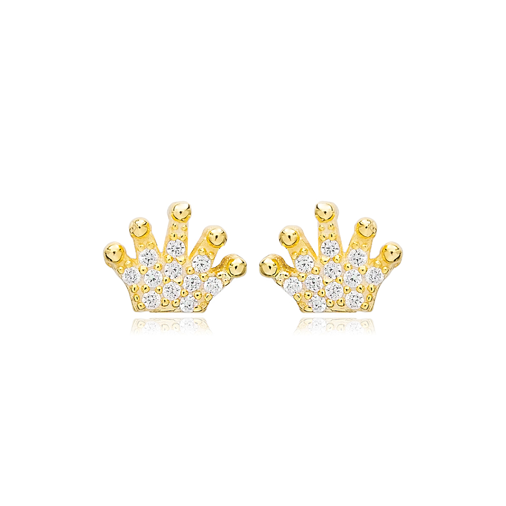 Crown Sterling Silver Stud Earring Wholesale Handcrafted Silver Earring