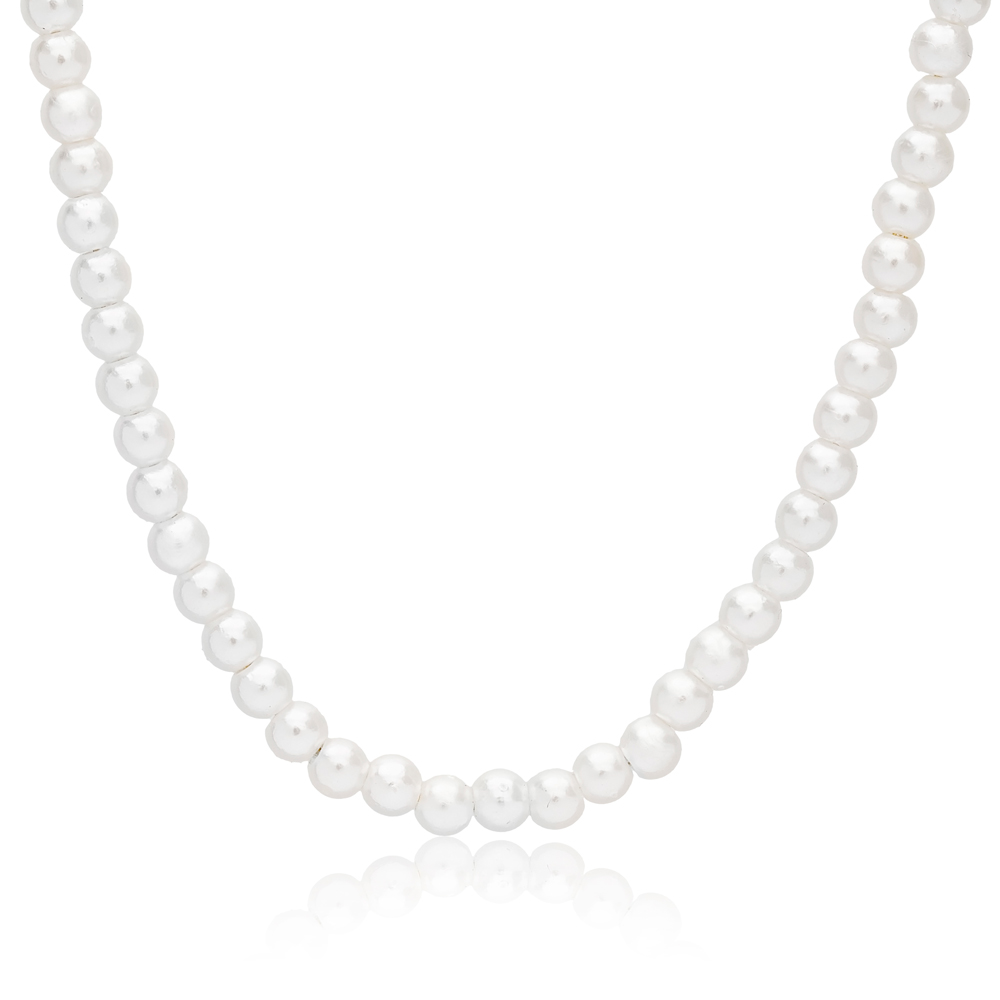 Pearl Bead Necklace Wholesale 925 Sterling Silver For Woman Handcrafted