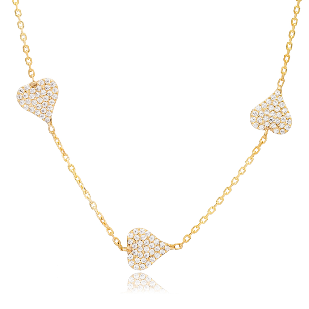 8mm Heart Design Shiny Zircon Stone Shaker Necklace Woman Pendant 925 Sterling Silver Jewelry