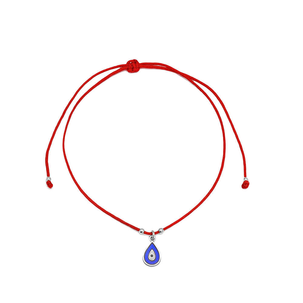 Red Color Navy Blue Enamel Drop Design Adjustable Knitting Bracelet Turkish Wholesale Handmade 925 Sterling Silver