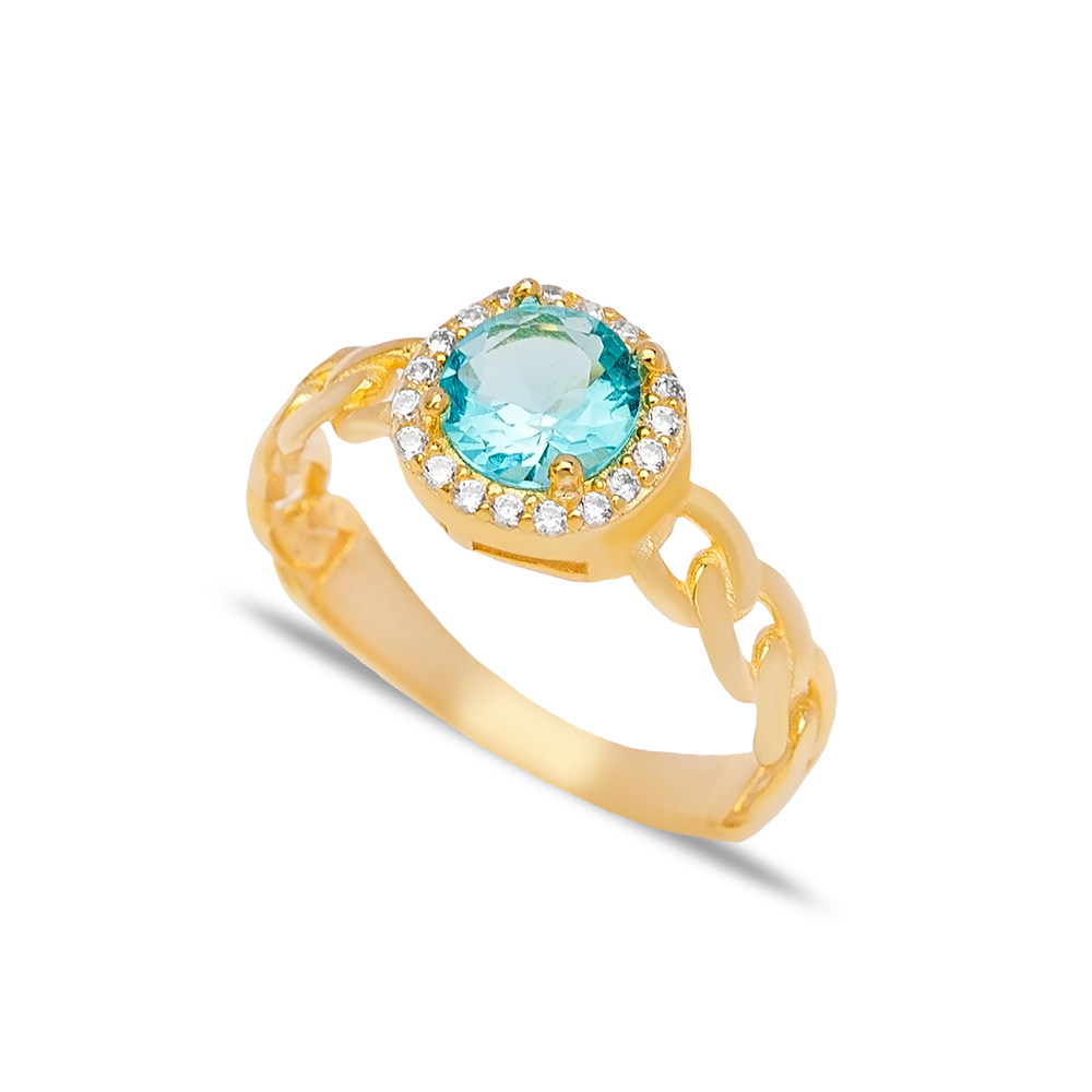 Gourmet Design Round Paraiba Green Zircon Stone Cluster Ring 925 Sterling Silver Jewelry