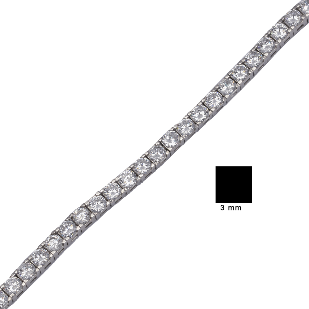 3 mm Square Zircon Stone Dainty Tennis Bracelet Turkish 925 Sterling Silver Jewelry