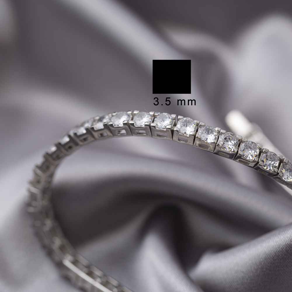 3.5 mm Square Zircon Stone Dainty Tennis Bracelet Turkish 925 Sterling Silver Jewelry
