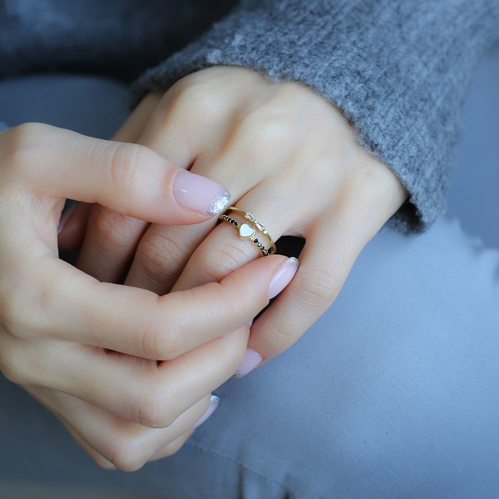 Baguette Heart Design Ring Turkish Handmade Wholesale 925 Sterling Silver Jewelry