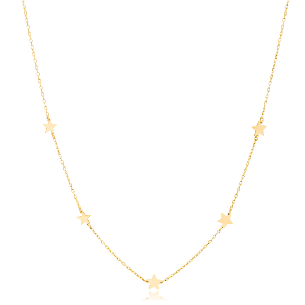 Minimalist Star Shape Charm Pendant Plain 925 Sterling Silver Jewelry Wholesale Turkish Necklace