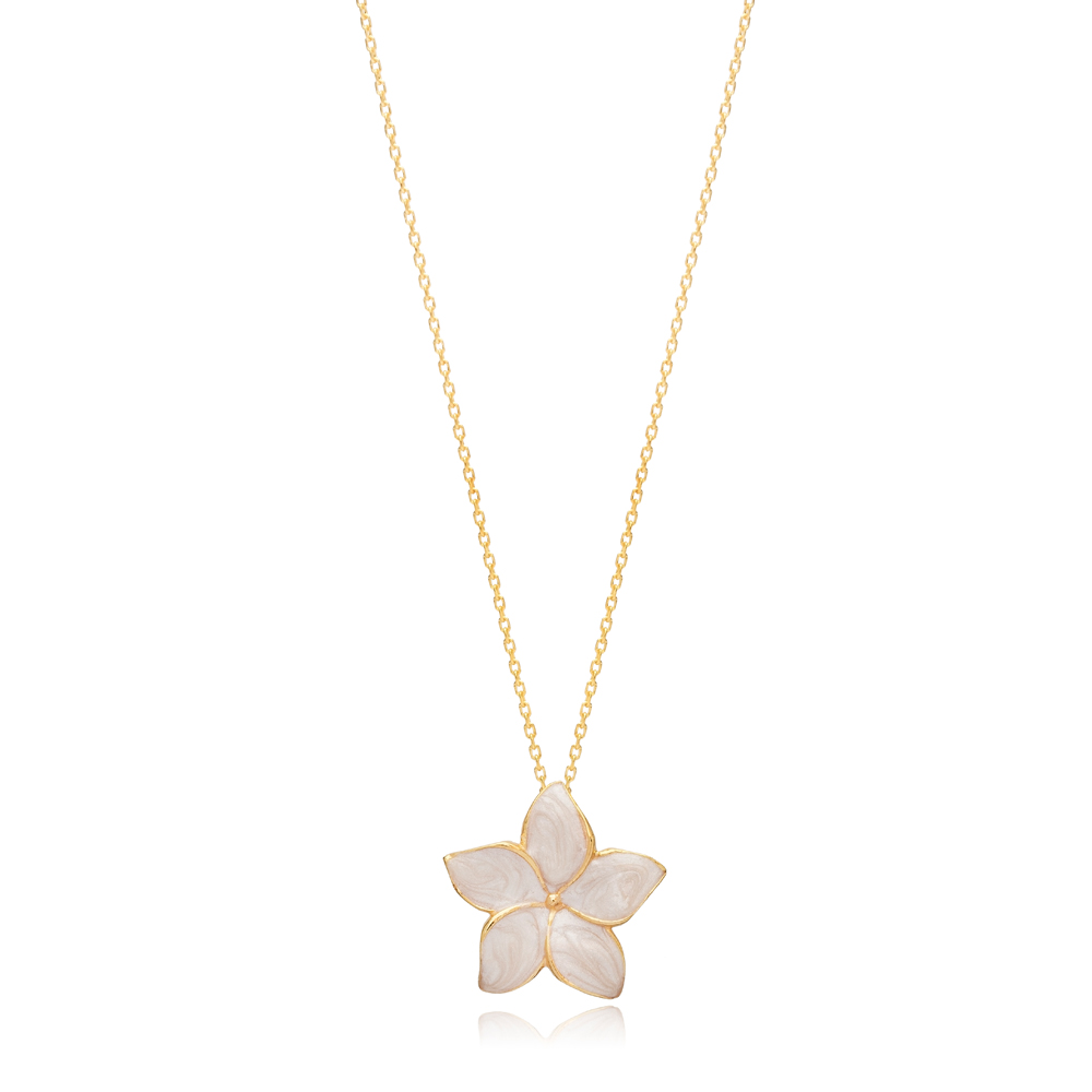 Star Flower Necklace Turkish Handmade Wholesale Silver