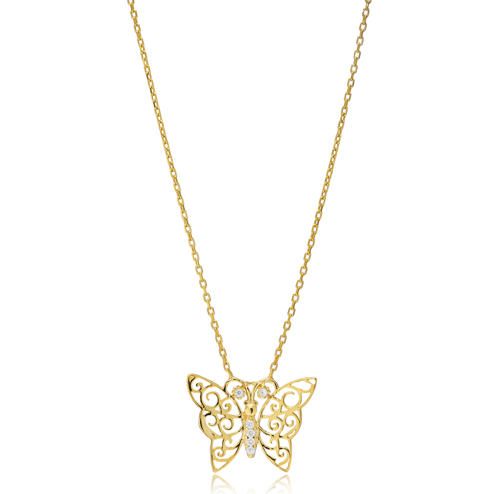 Butterfly Pendant Wholesale 925 Sterling Silver Necklace