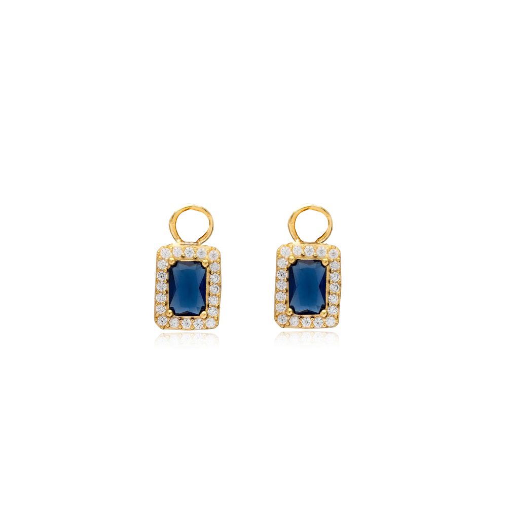 Sapphire Stone Earring Charm