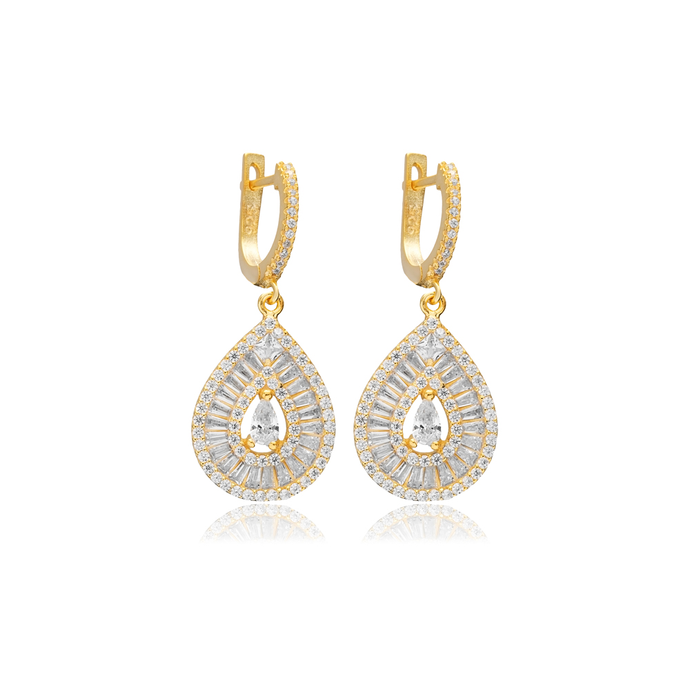 Pear Shape Dangle Earring 925 Silver Wholesale Jewelry