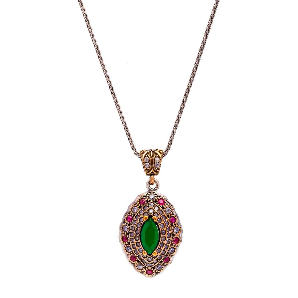Marquise Emerald CZ Stone Authentic Wholesale Necklace Pendant
