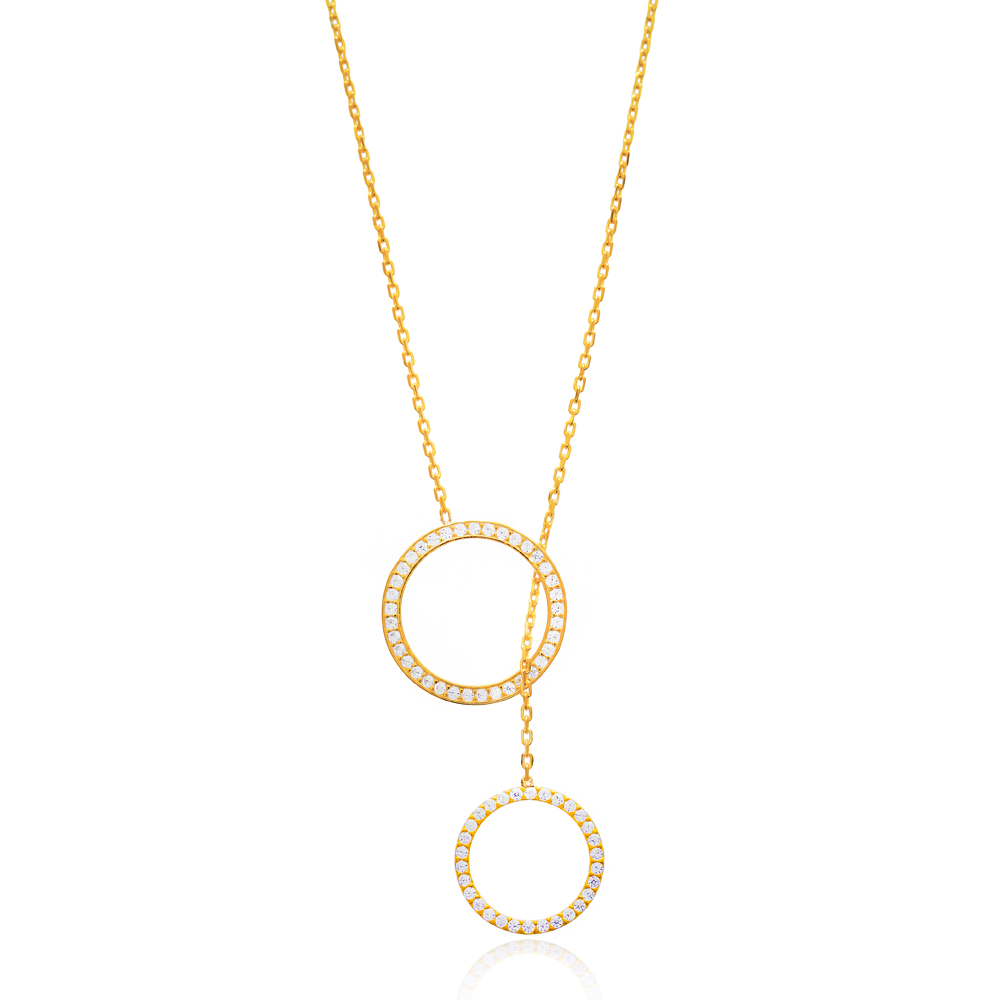 Open Circle Y Necklace In Turkish Wholesale 925 Sterling Silver