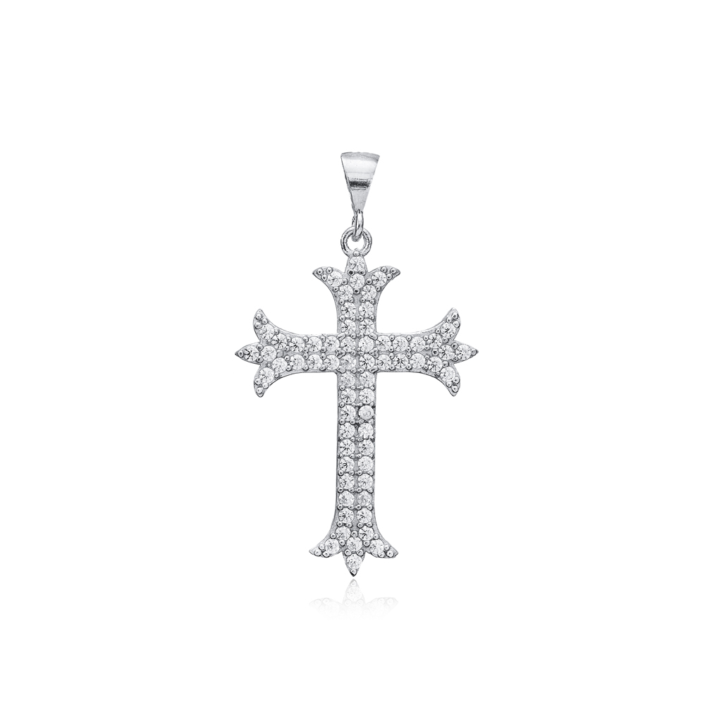 Cross Shape Turkish Charm Pendant Sterling Silver Jewelry