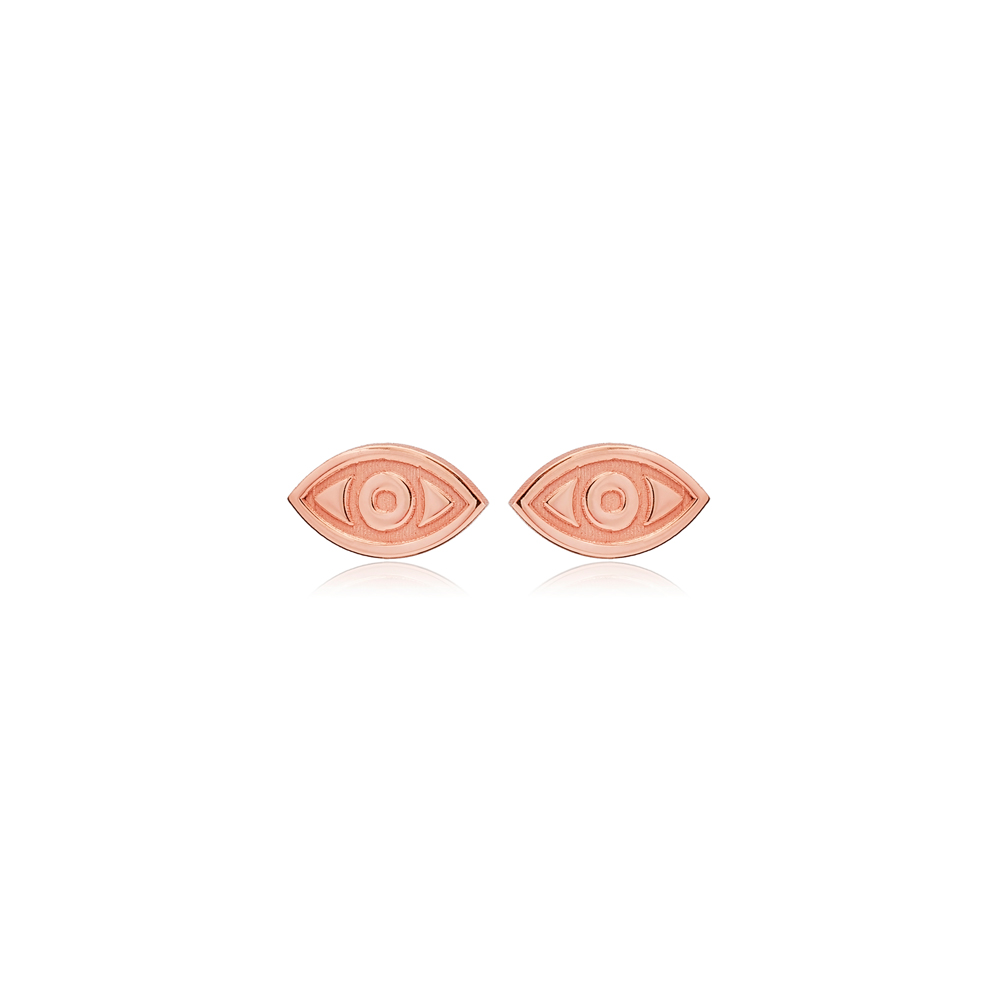 Minimalist Eye 925 Silver Stud Earrings Handcrafted Jewelry