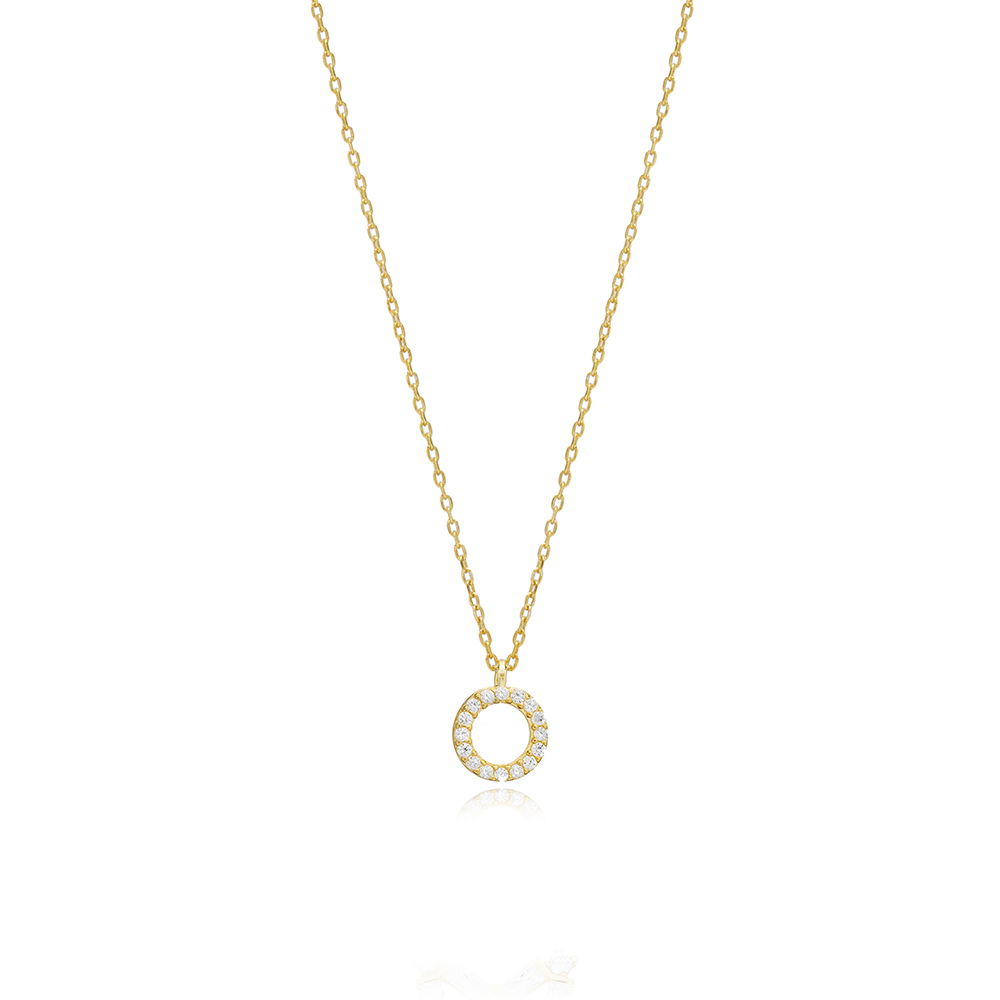 Round Hollow Design Charm Necklace Pendant