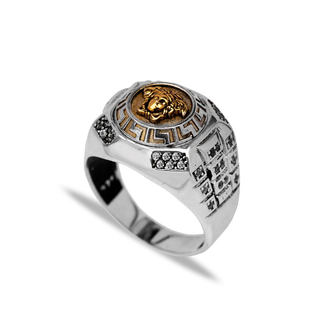 Medusa Symbol Men Ring Handcrafted Sterling Silver Jewelry
