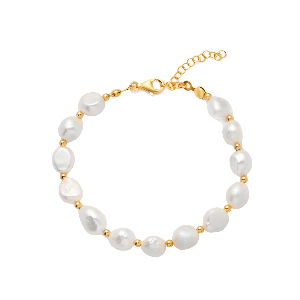 Dainty Pearl with Tiny Balls Charm Bracelet Wholesale Turkish 925 Sterling Silver Jewelry