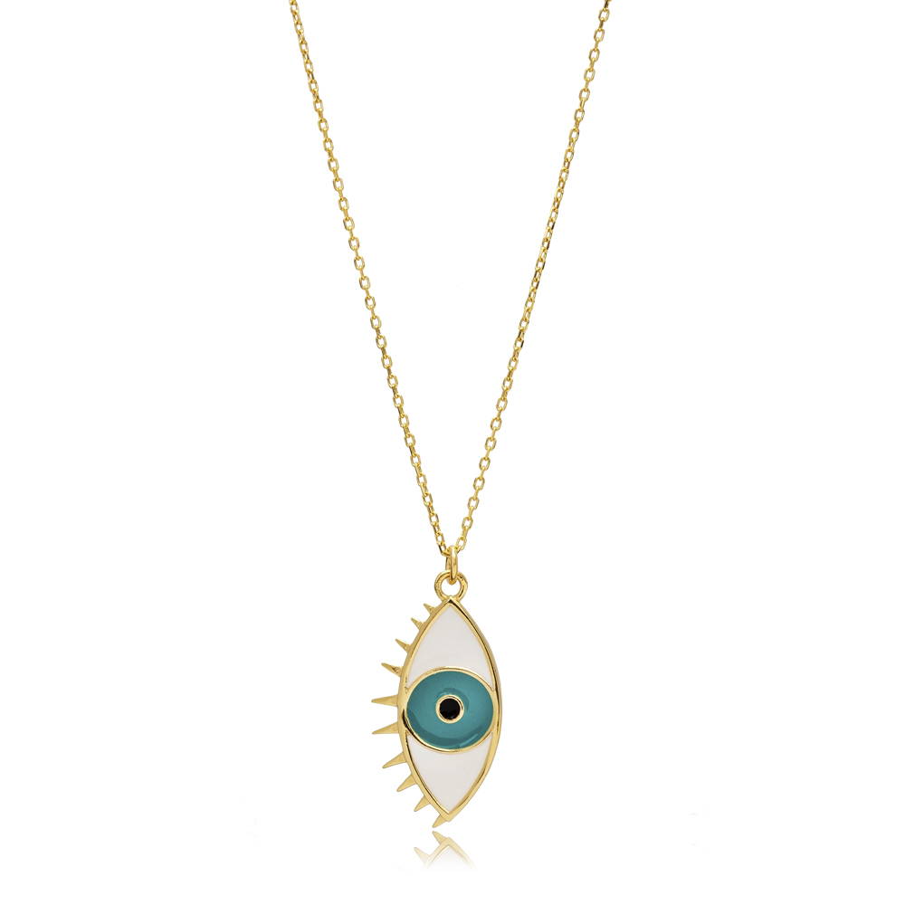 Evil Eye Design Charm Turkish Silver Jewelry Pendant Necklace