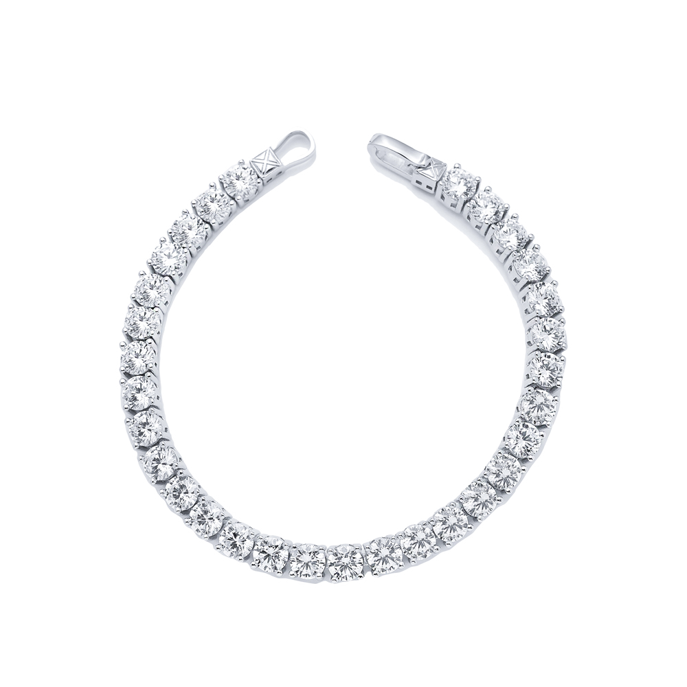 Round Shape CZ Stones Wholesale Sterling Silver Tennis Bracelet