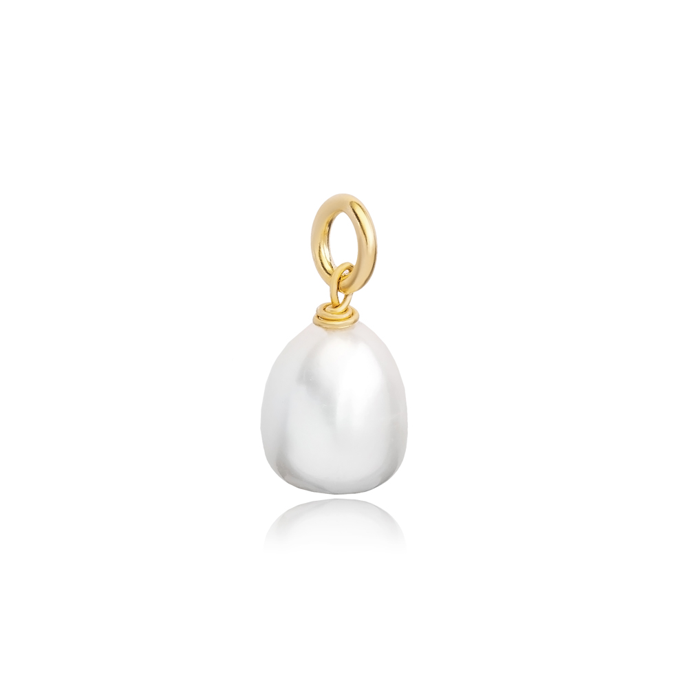 Wholesale Minimalist Pearl Design Silver Charm Pendant