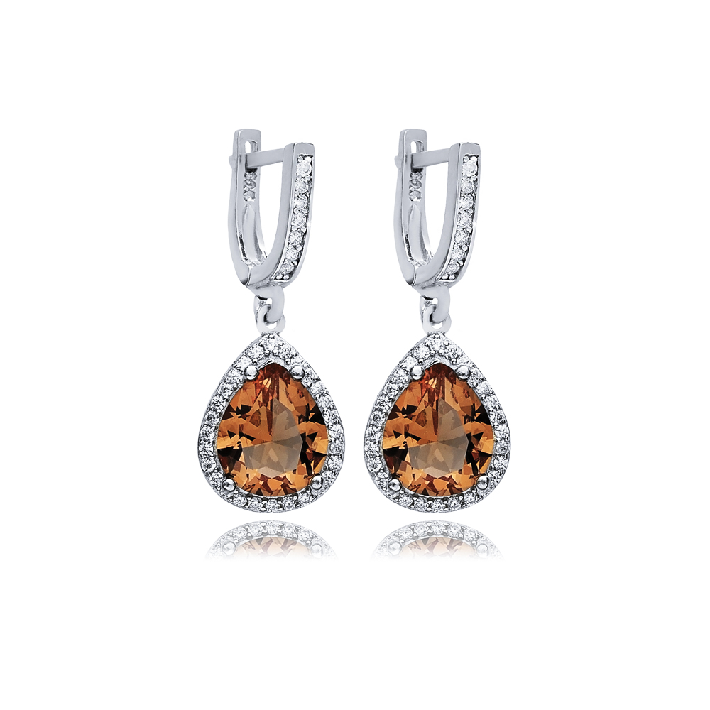 Pear Design 13x16 mm Silver Dangle Zultanite Earrings
