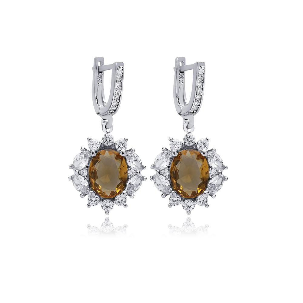 Stony Oval Shape Cluster Zultanite Earrings