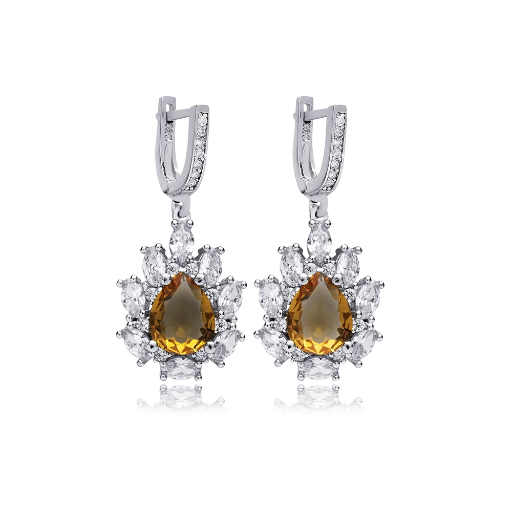 Pear Stony Dainty Cluster Zultanite Earrings