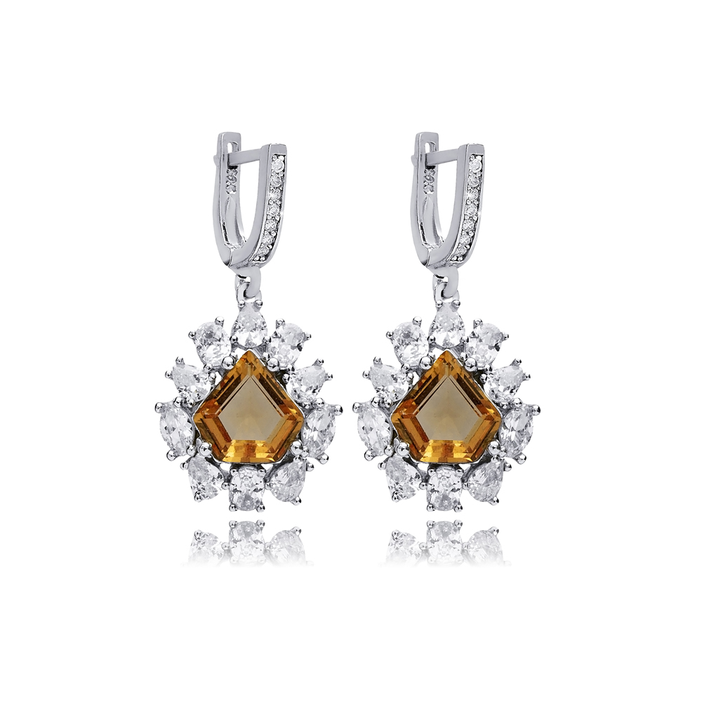 Pentagon Stony Dainty Cluster Zultanite Earrings