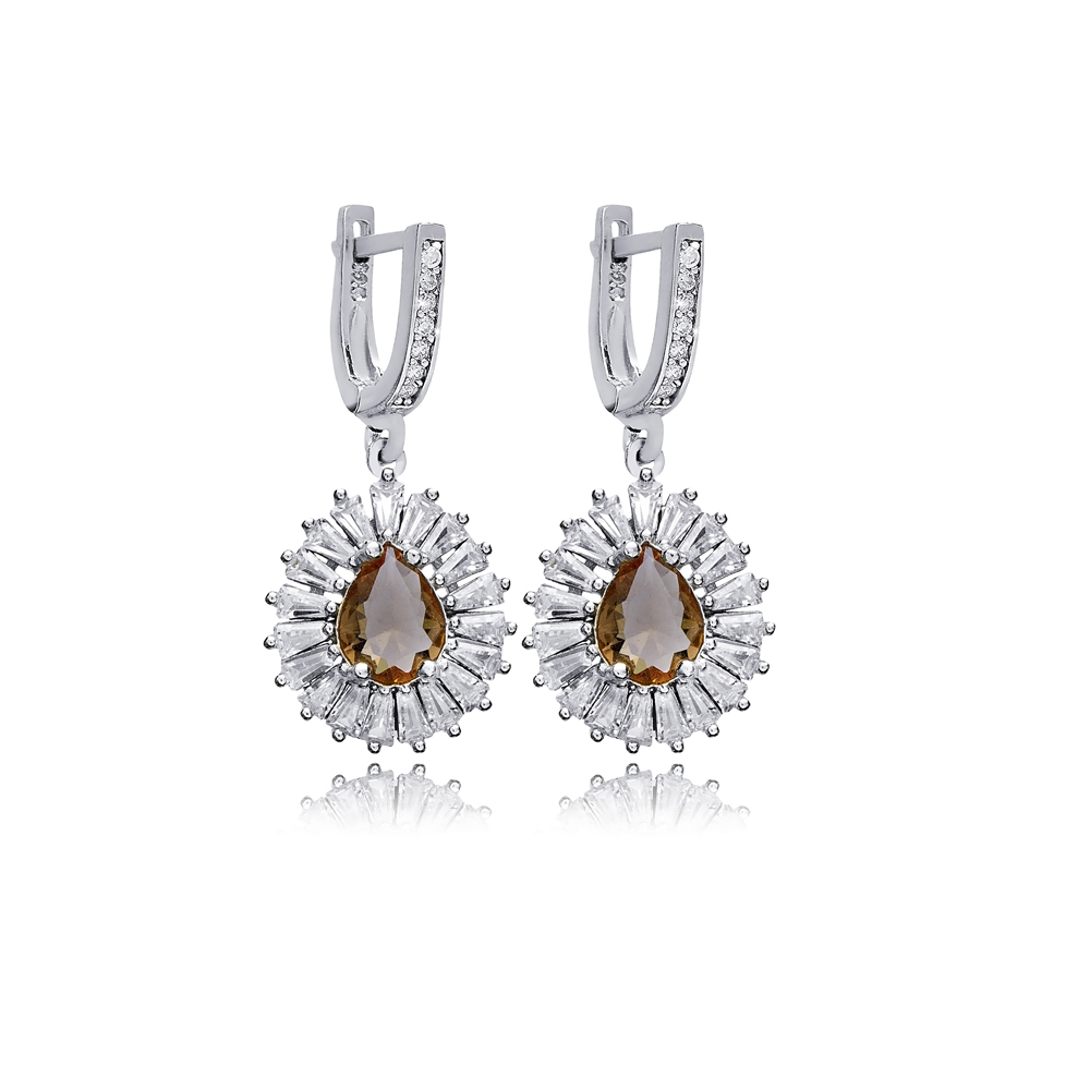 Pear Design Stony Cluster Zultanite Earrings