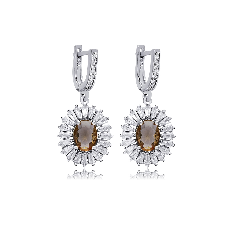 Oval Baguette Stony Cluster Zultanite Earrings