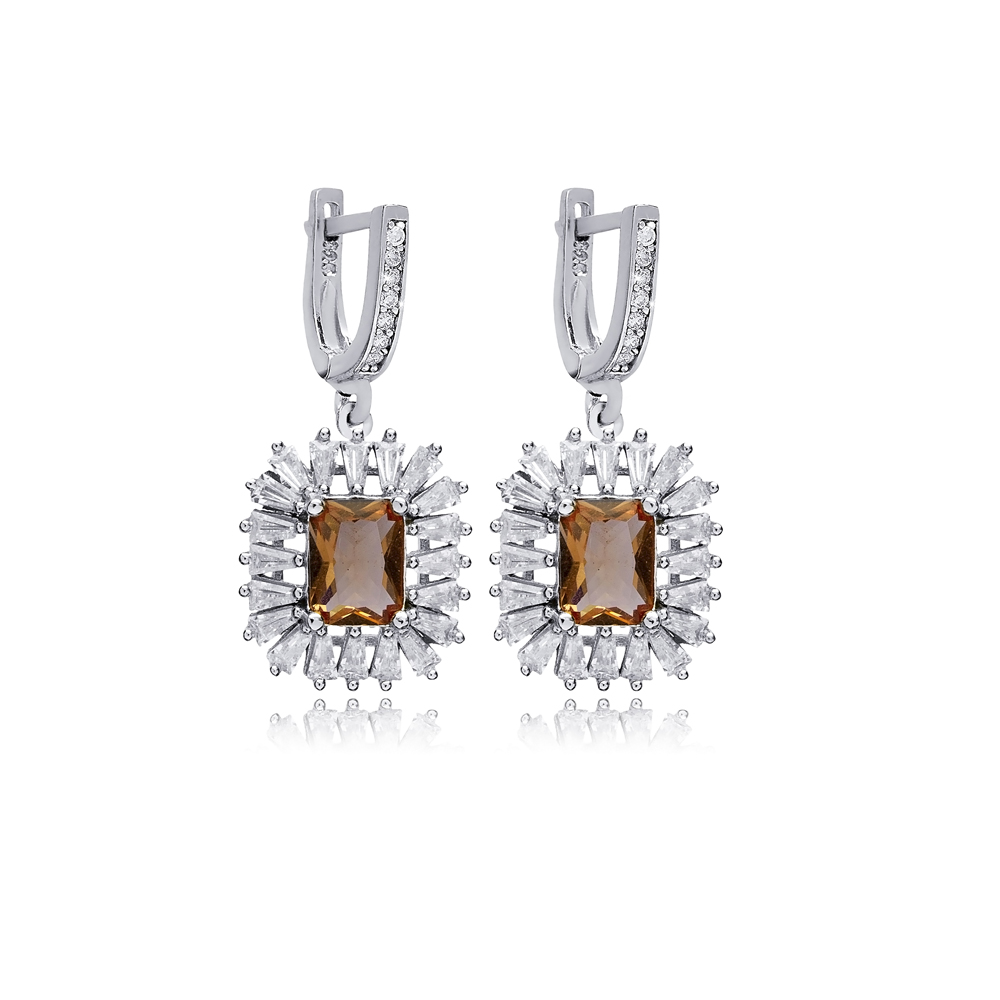 Baguette Stony Cluster Zultanite Earrings