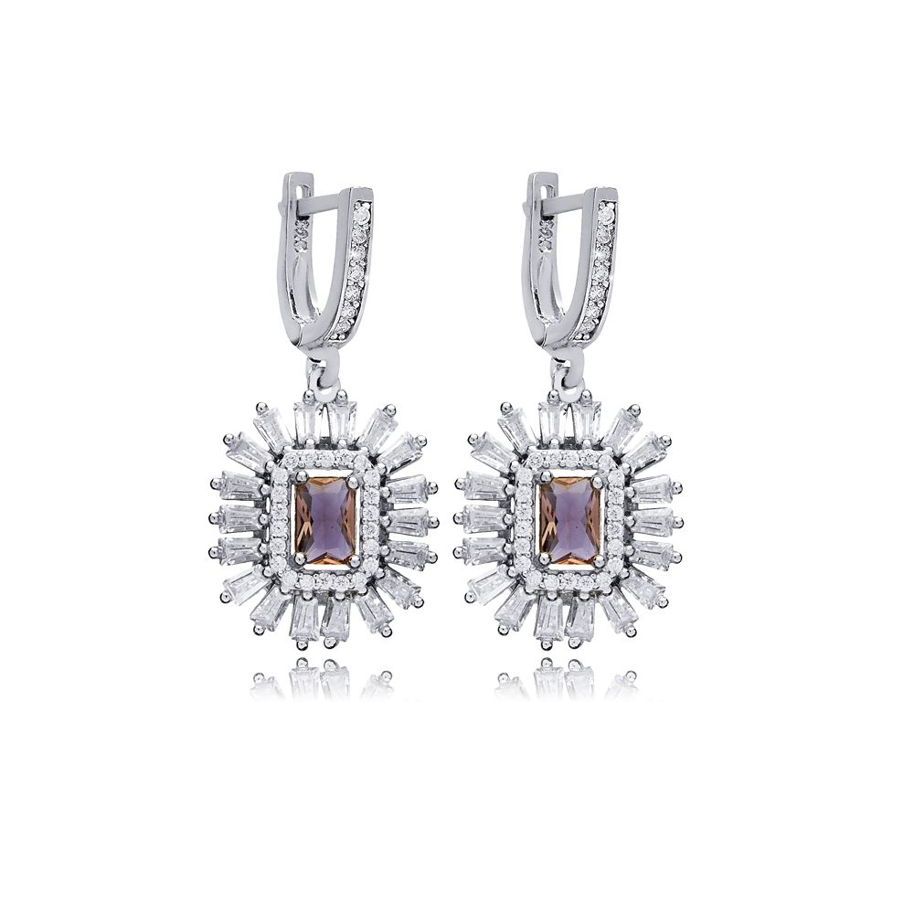 Stony Baguette Cluster Zultanite Earrings