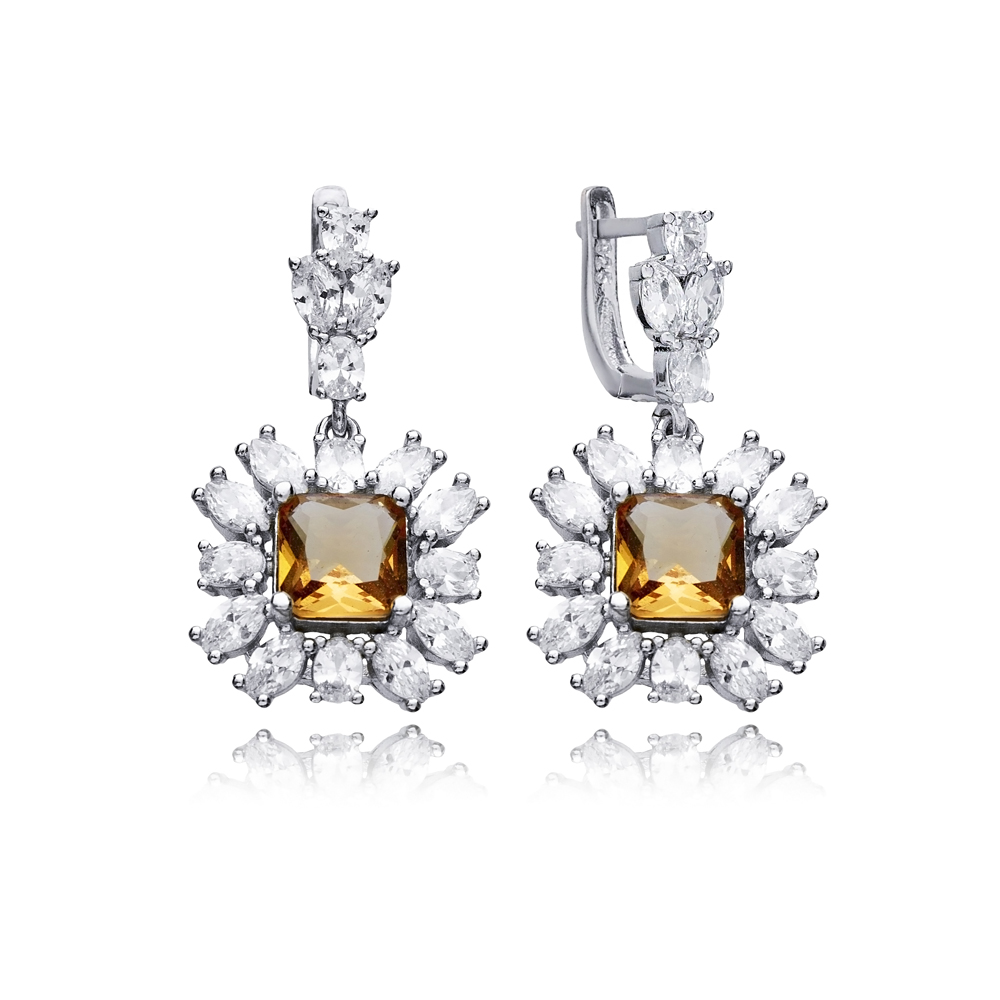Square Cluster Stony Zultanite Earrings