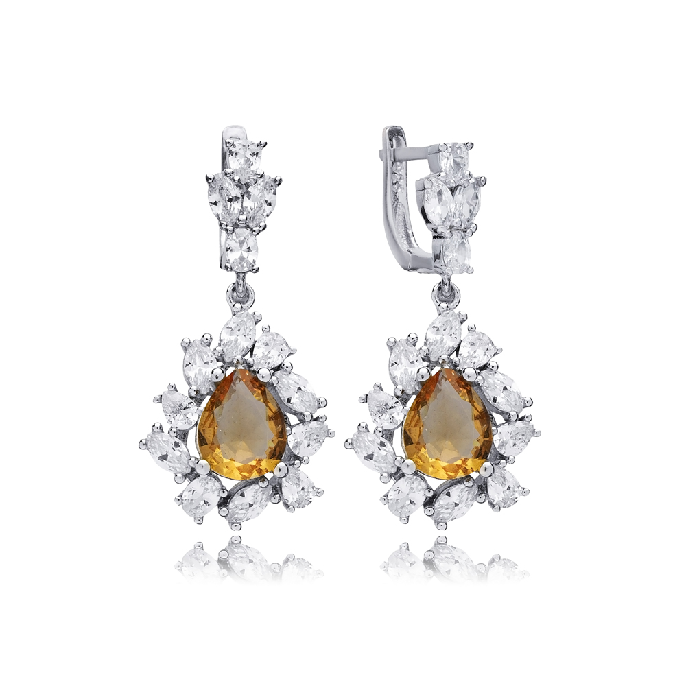 Pear Cluster Stony Zultanite Earrings