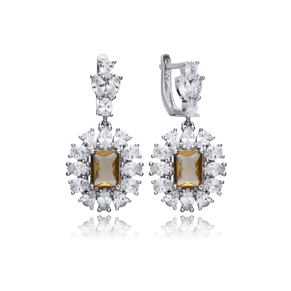 Baguette Cluster Stony Zultanite Earrings