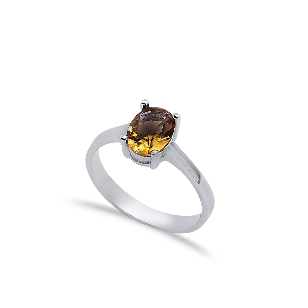 6x8 mm Oval Design Cluster Zultanite Ring