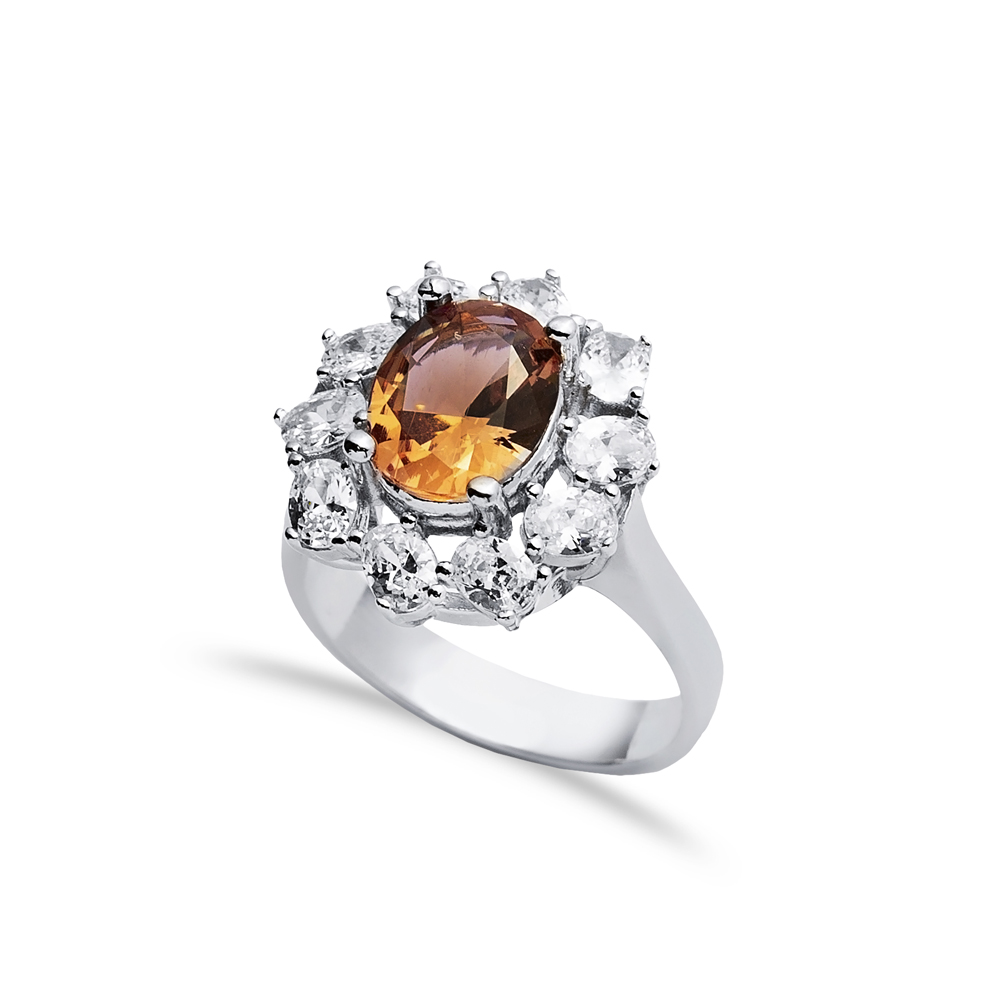 17x18 mm Oval Design Cluster Zultanite Ring
