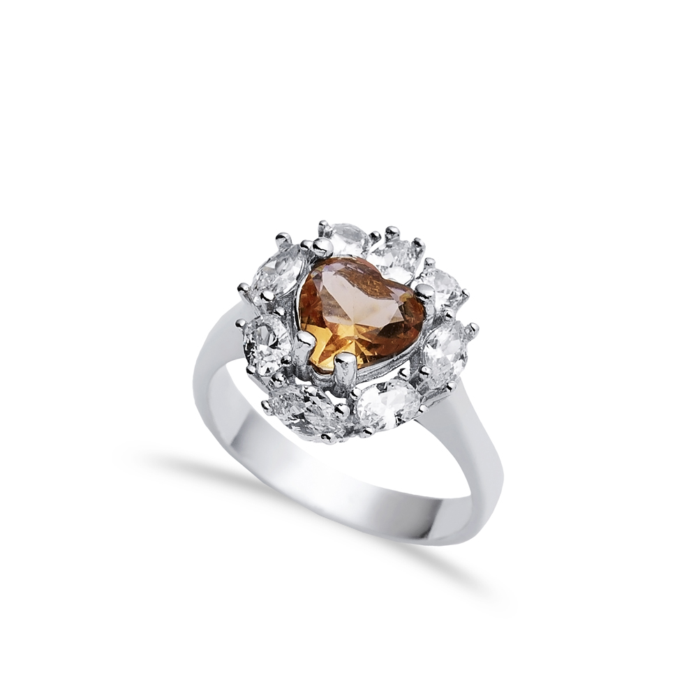 15x16 mm Heart Design Cluster Zultanite Ring