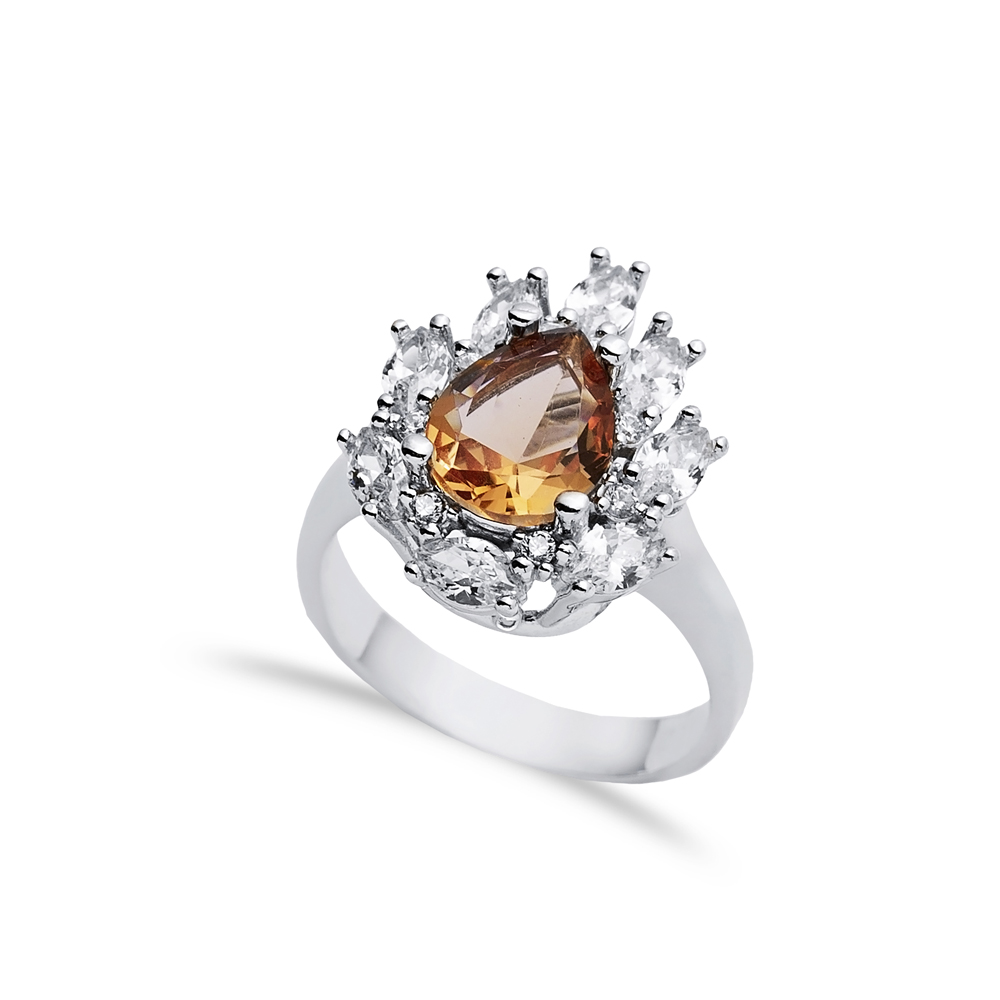 16x19 mm Pear Design Silver Zultanite Ring