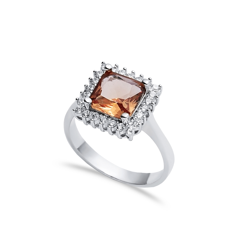 12x12 mm Square Cut Cluster Zultanite Ring