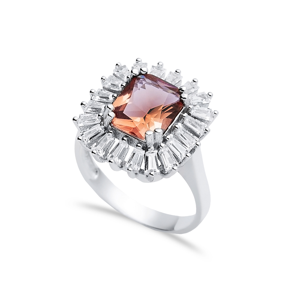 17x19 mm Baguette Cut Silver Zultanite Ring