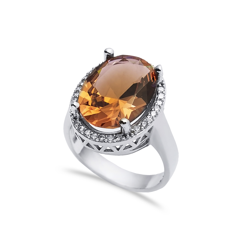16x19 mm Oval Cluster Zultanite Ring