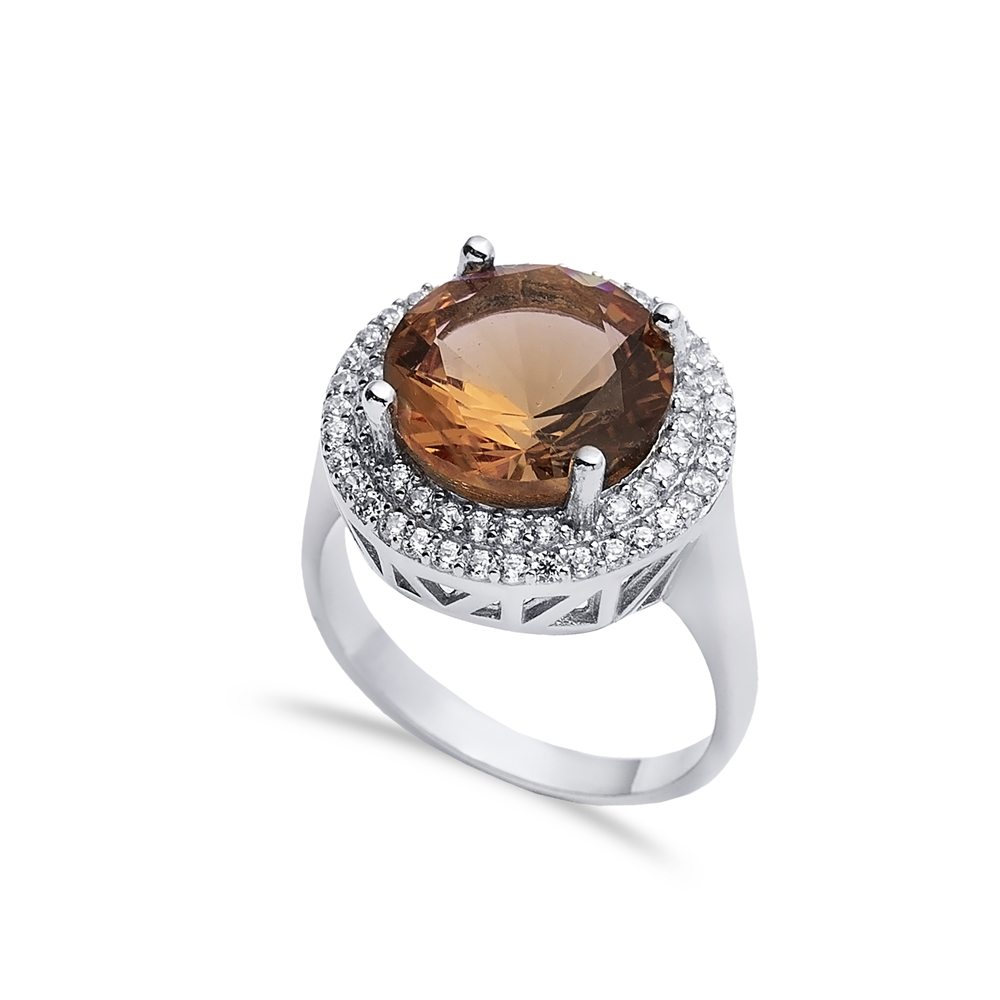 Ø18 mm Round Shiny CZ Cluster Zultanite Ring