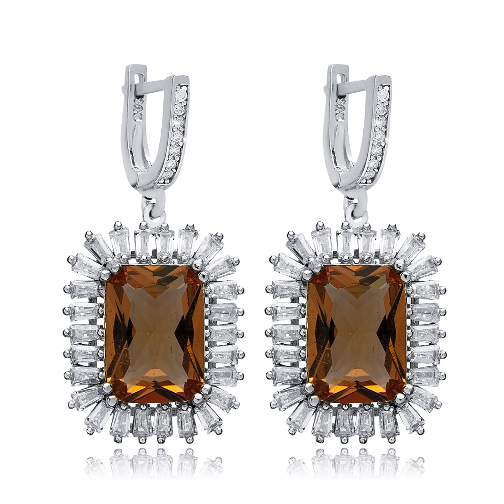 19x23 mm Baguette Stony Zultanite Earrings