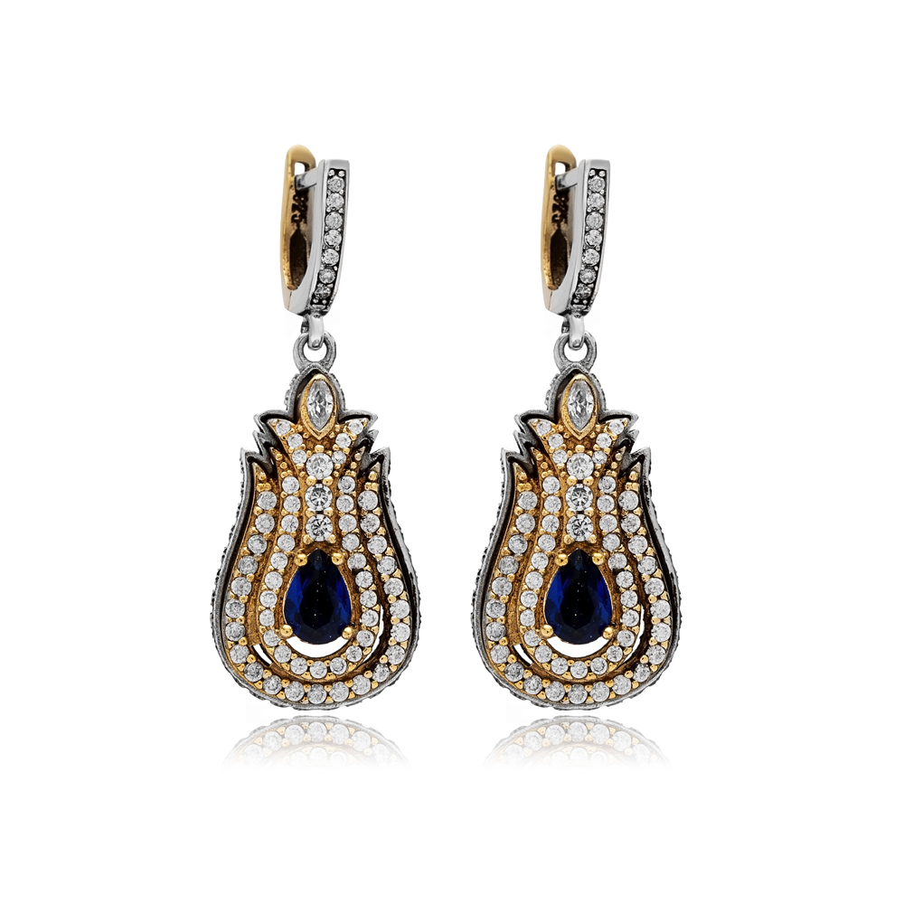 Tulip Sapphire Pear Authentic Earrings