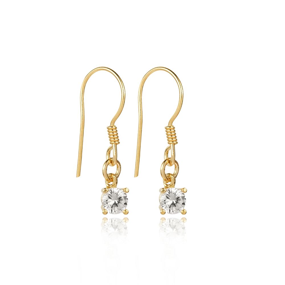 Dainty Zircon Stone Shape Hook Earrings