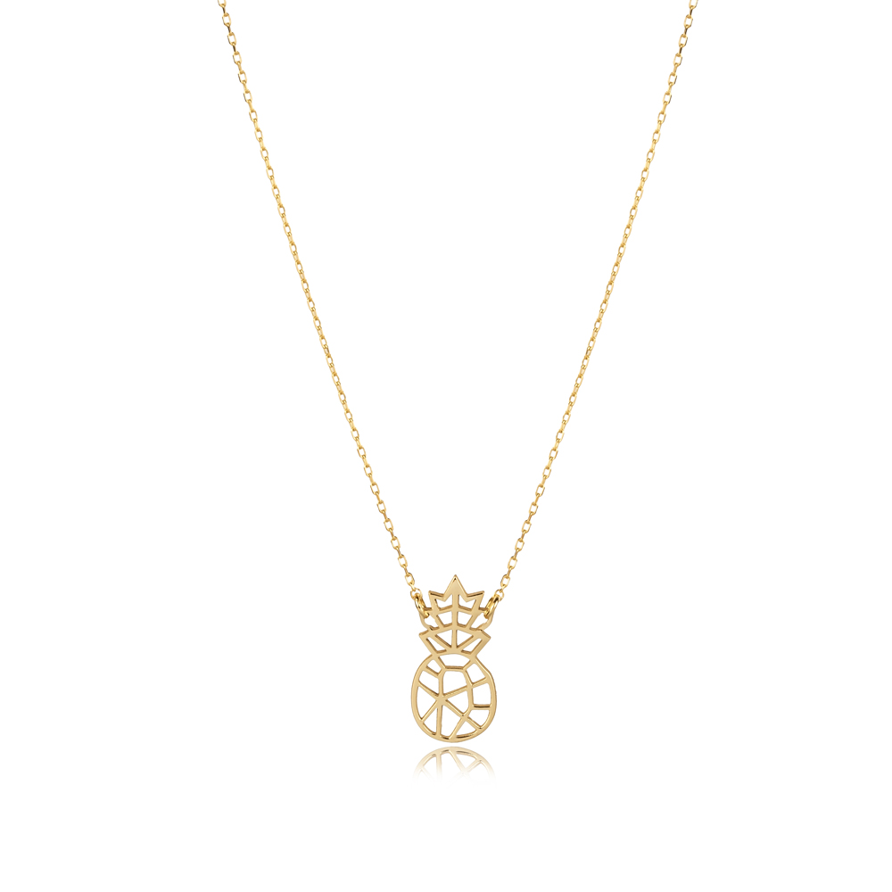 Plain Pineapple Design 925 Charm Necklace