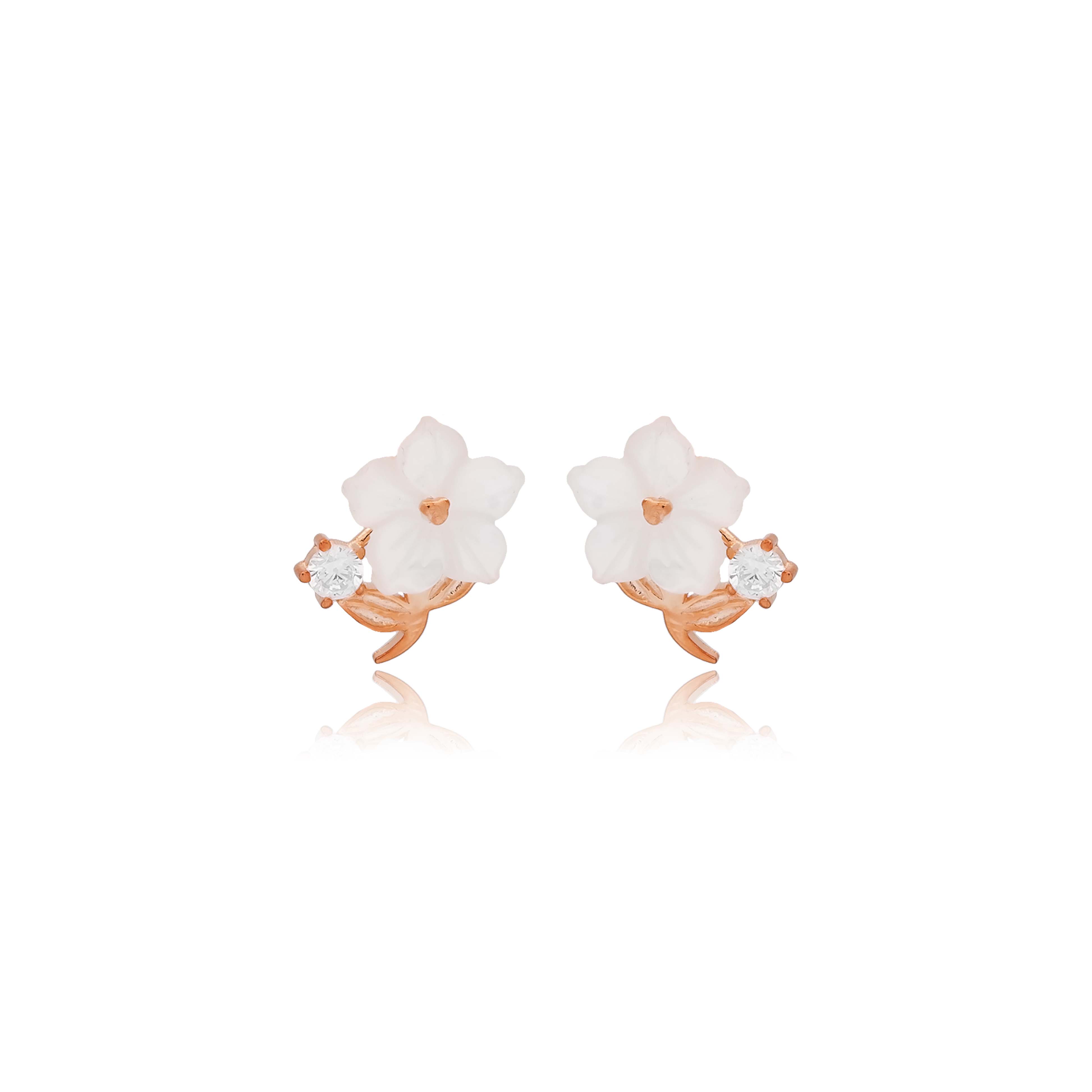 Tiny Flower 925 Silver Stud Earrings